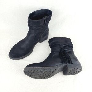 B.O.C black leather & fabric boots Size 6M